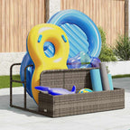 Poolside Float Storage Grey 110x100x57 cm Poly Rattan