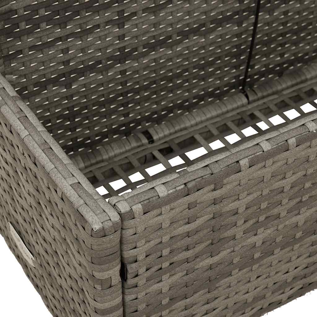 Poolside Float Storage Grey 110x100x57 cm Poly Rattan