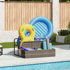 Poolside Float Storage Grey 110x100x57 cm Poly Rattan