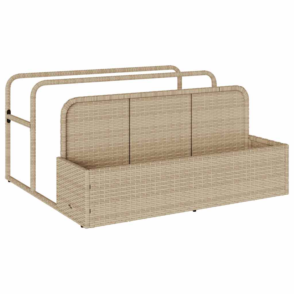 Poolside Float Storage Beige 110x100x57 cm Poly Rattan