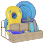 Poolside Float Storage Beige 110x100x57 cm Poly Rattan