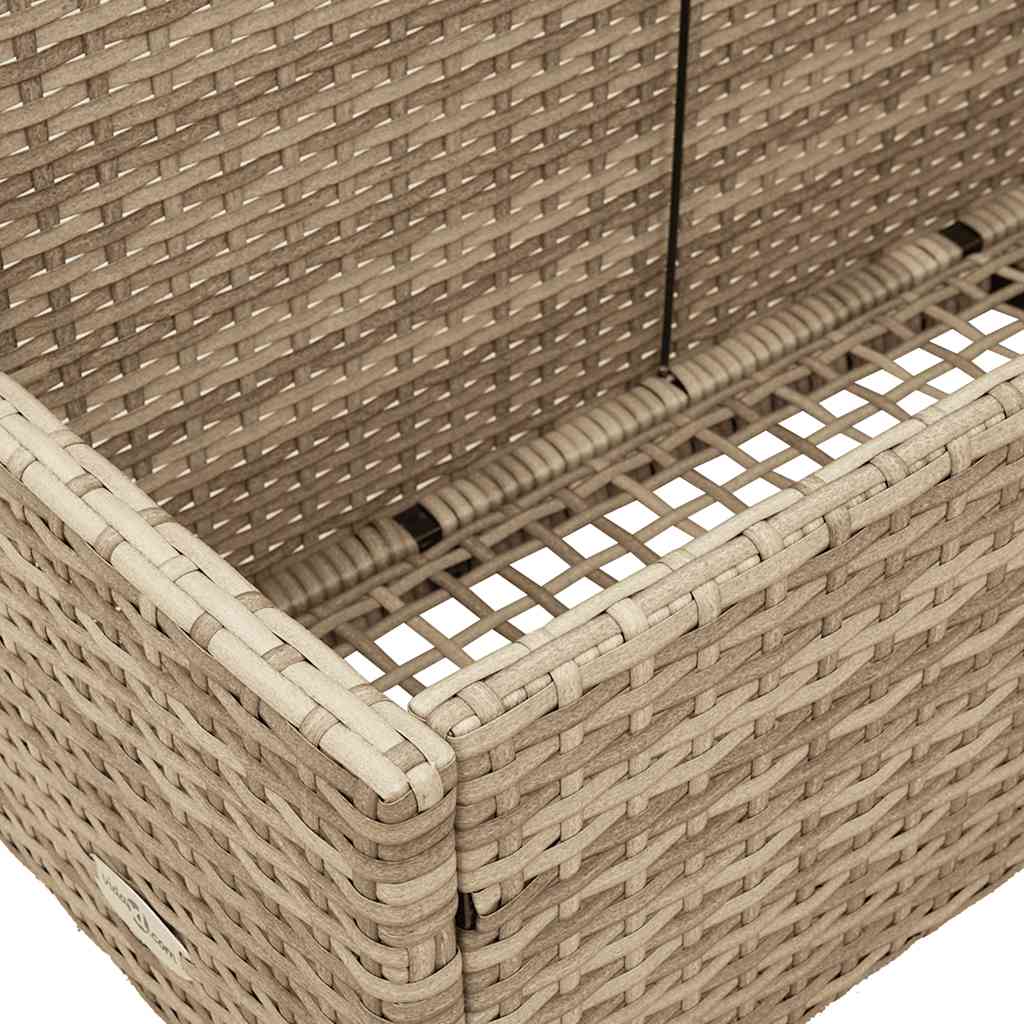 Poolside Float Storage Beige 110x100x57 cm Poly Rattan