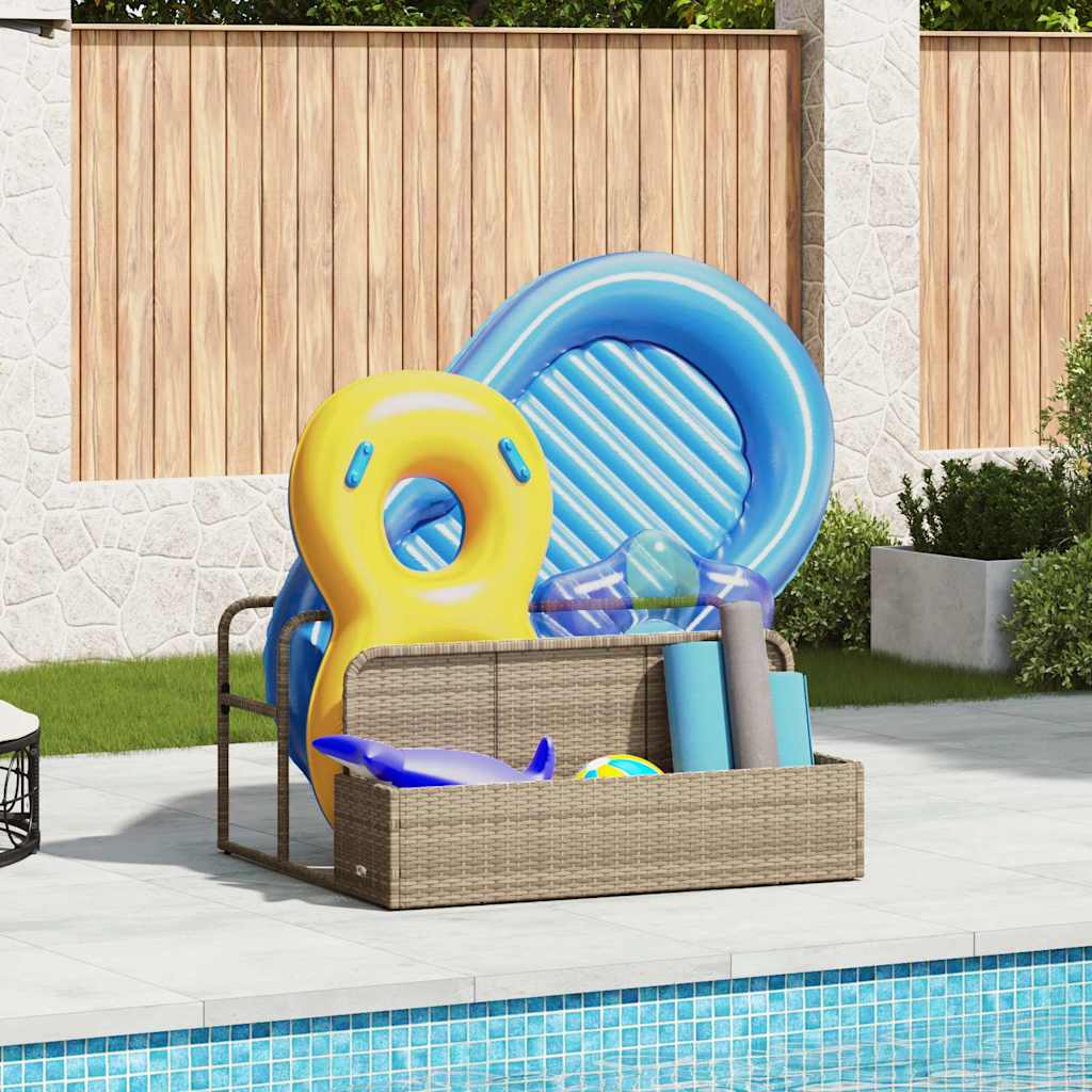Poolside Float Storage Beige 110x100x57 cm Poly Rattan