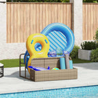 Poolside Float Storage Beige 110x100x57 cm Poly Rattan