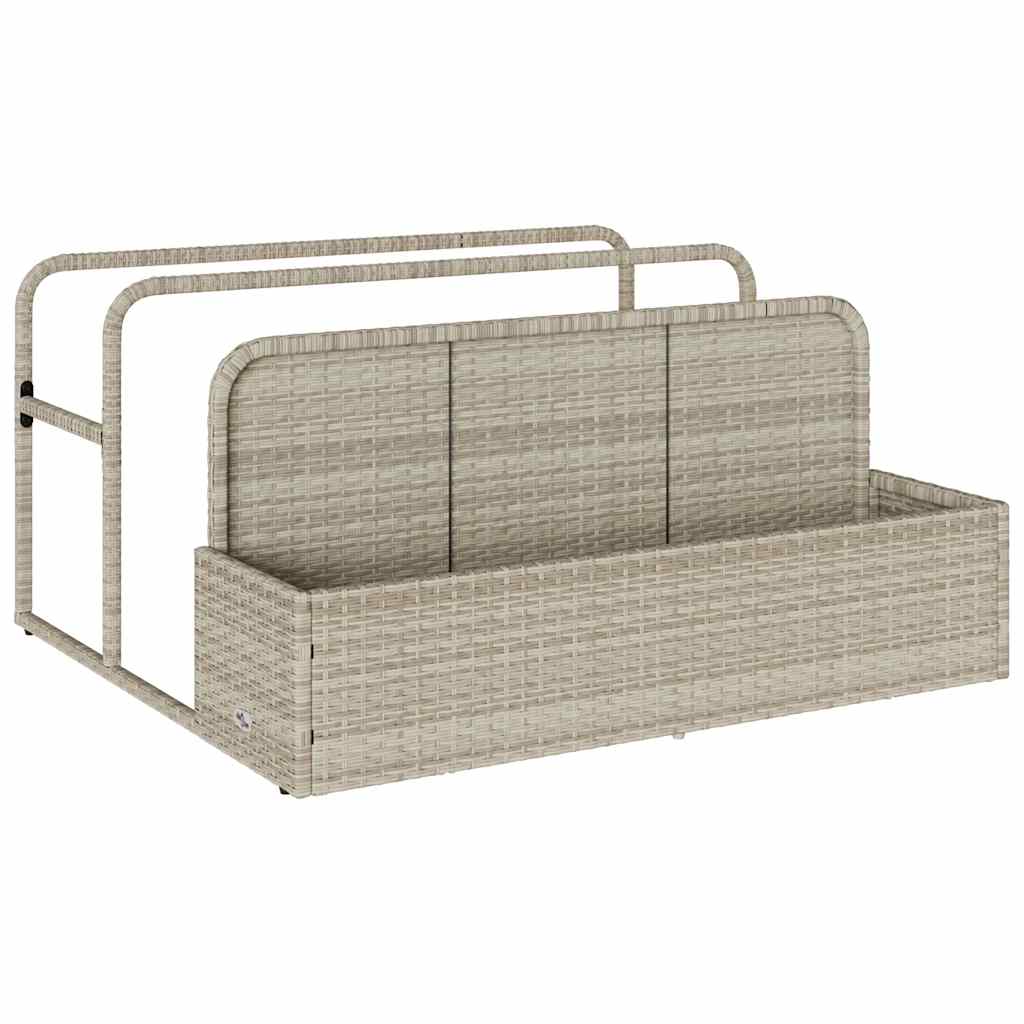 Poolside Float Storage Light Grey 110x100x57 cm Poly Rattan