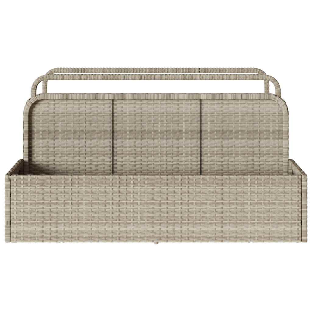 Poolside Float Storage Light Grey 110x100x57 cm Poly Rattan