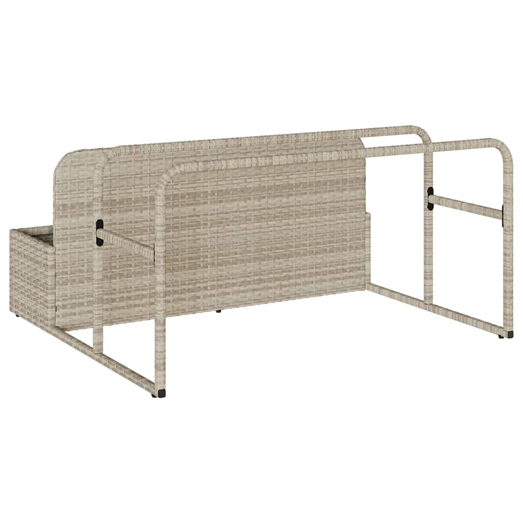 Poolside Float Storage Light Grey 110x100x57 cm Poly Rattan
