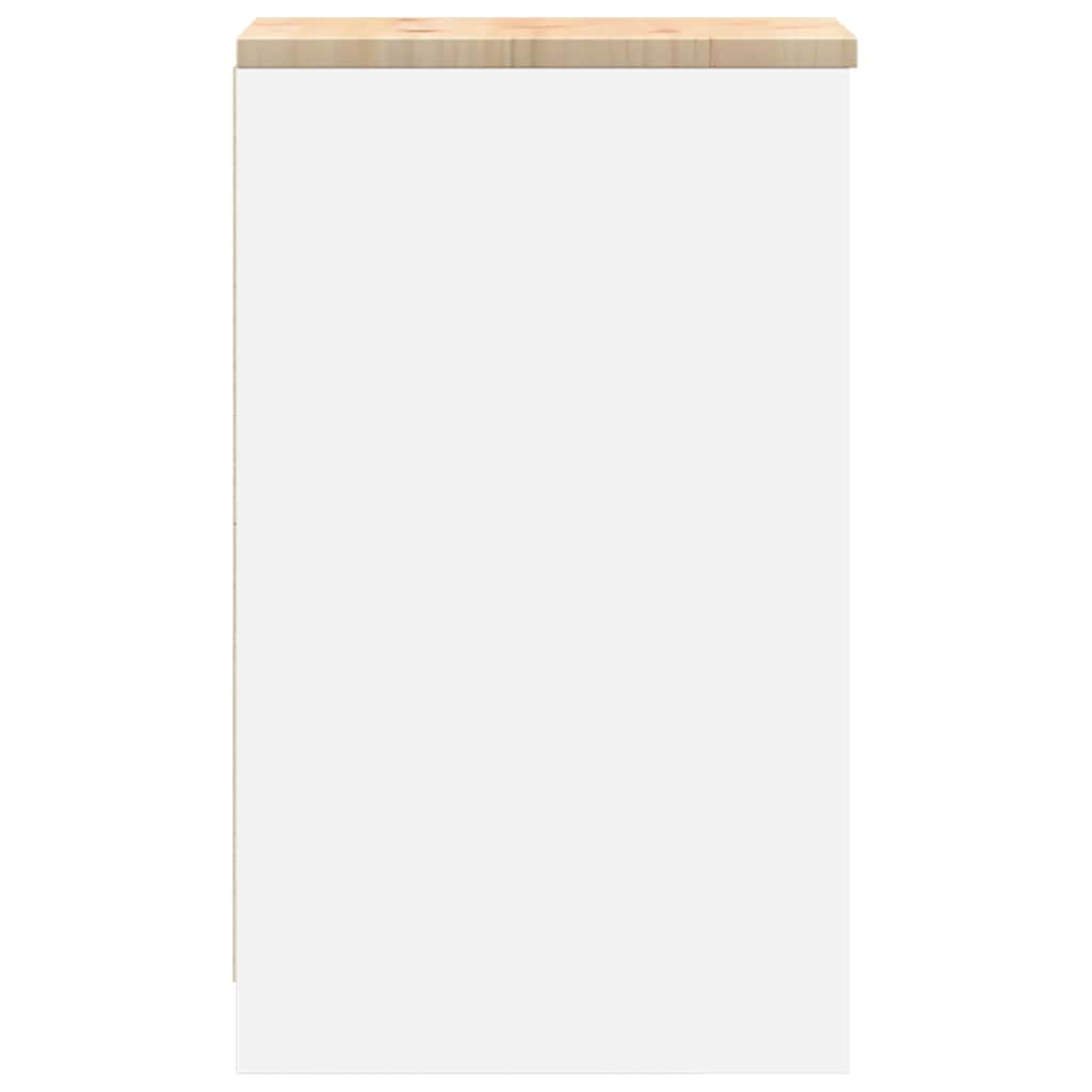 Garage Storage Cabinet White 30x51x85 cm Solid Wood Pine
