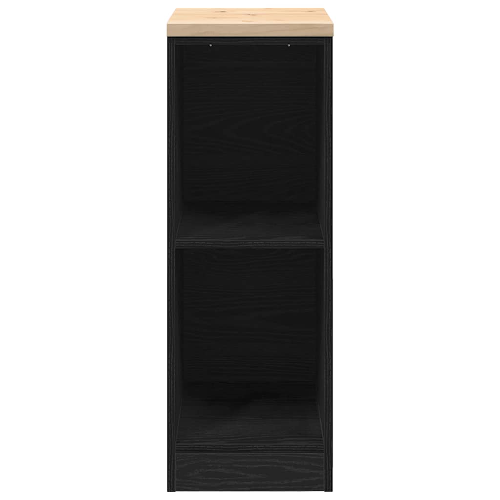 Garage Storage Cabinet Black 30x51x85 cm Solid Wood Pine