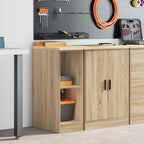 Garage Storage Cabinet Sonoma Oak 30x51x85 cm Solid Wood Pine