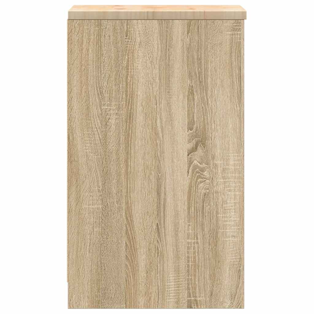 Garage Storage Cabinet Sonoma Oak 30x51x85 cm Solid Wood Pine