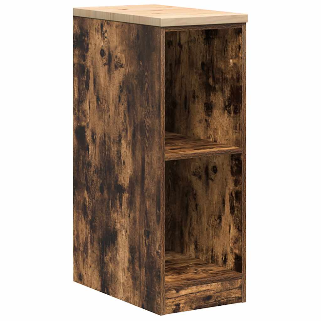 Garage Storage Cabinet Smoked Oak 30x51x85 cm Solid Wood Pine
