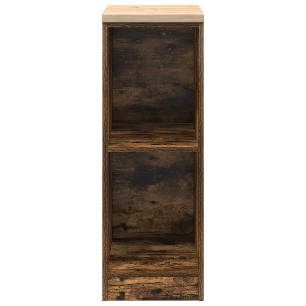 Garage Storage Cabinet Smoked Oak 30x51x85 cm Solid Wood Pine