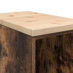 Garage Storage Cabinet Smoked Oak 30x51x85 cm Solid Wood Pine