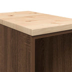 Garage Storage Cabinet Brown Oak 30x51x85 cm Solid Wood Pine