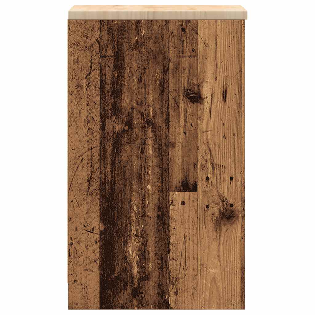 Garage Storage Cabinet Old Wood 30x51x85 cm Solid Wood Pine