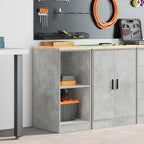 Garage Storage Cabinet Concrete Grey 40x51x85 cm Solid Wood Pine