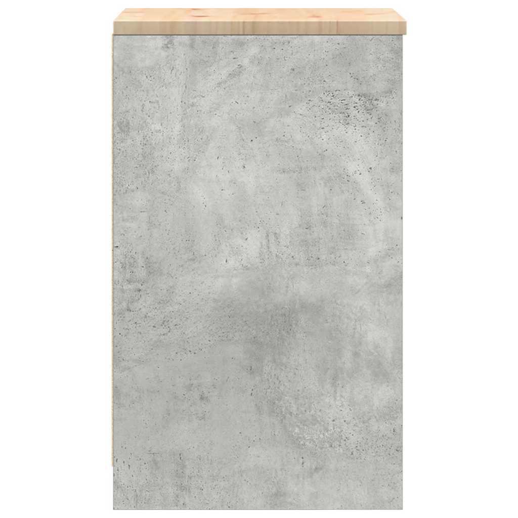 Garage Storage Cabinet Concrete Grey 40x51x85 cm Solid Wood Pine