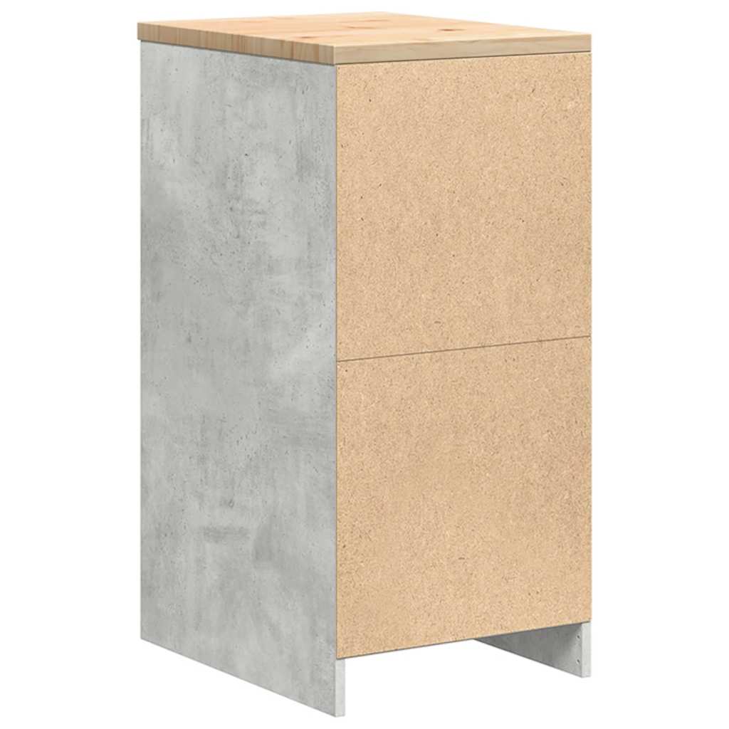 Garage Storage Cabinet Concrete Grey 40x51x85 cm Solid Wood Pine