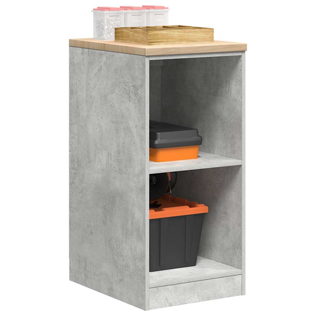 Garage Storage Cabinet Concrete Grey 40x51x85 cm Solid Wood Pine