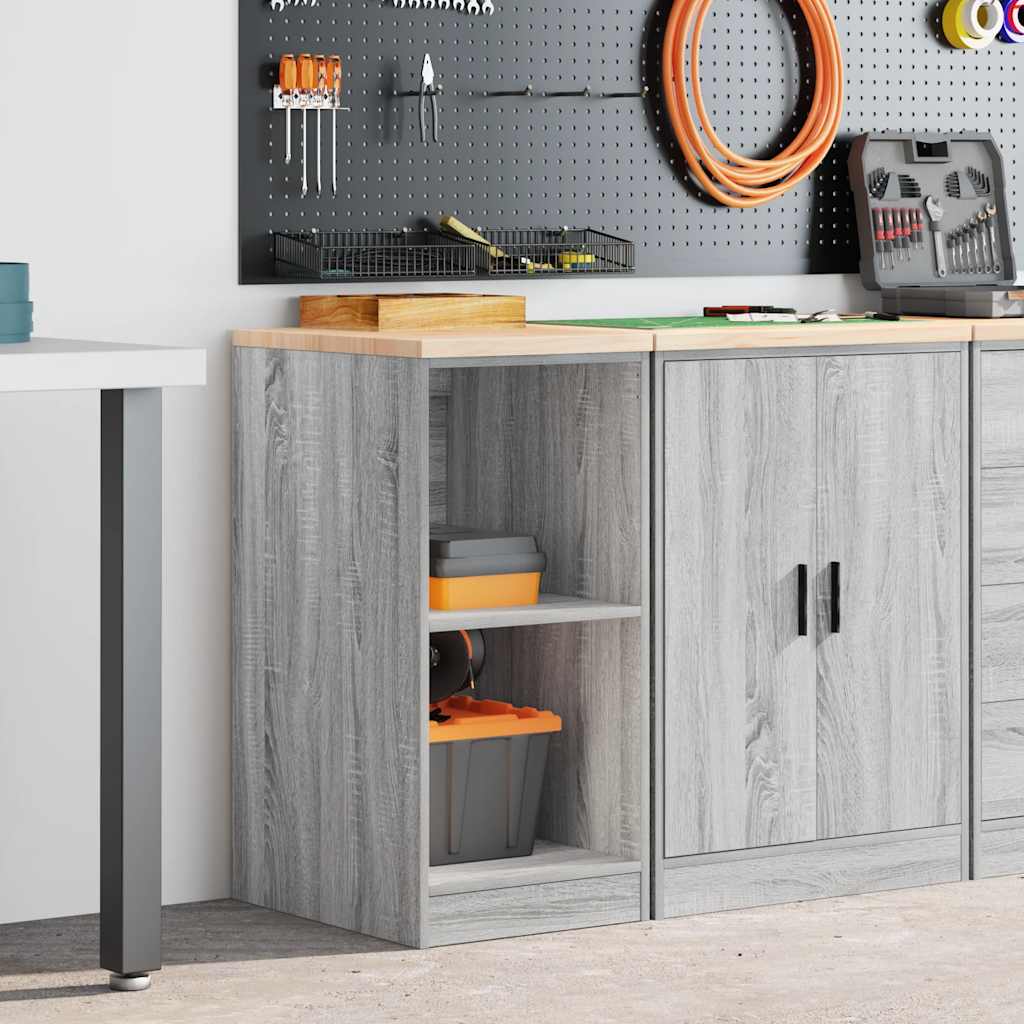Garage Storage Cabinet Grey Sonoma 40x51x85 cm Solid Wood Pine