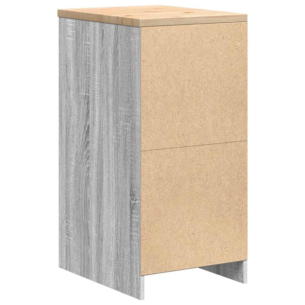 Garage Storage Cabinet Grey Sonoma 40x51x85 cm Solid Wood Pine