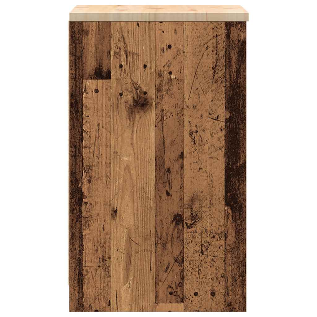Garage Storage Cabinet Old Wood 40x51x85 cm Solid Wood Pine