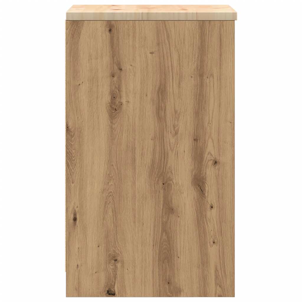 Garage Storage Cabinet Artisan Oak 40x51x85 cm Solid Wood Pine