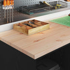 Garage Storage Cabinet Black 60x51x85 cm Solid Wood Pine