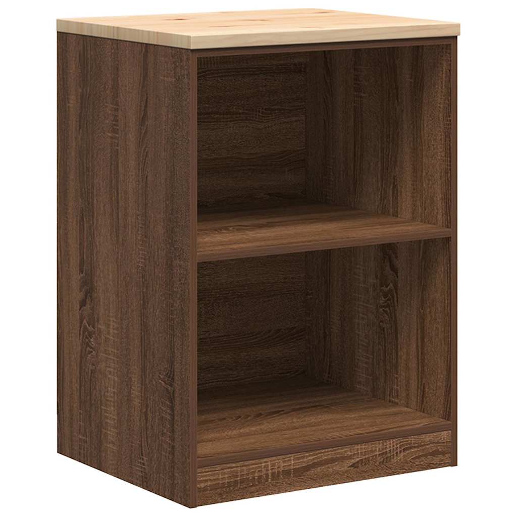 Garage Storage Cabinet Brown Oak 60x51x85 cm Solid Wood Pine