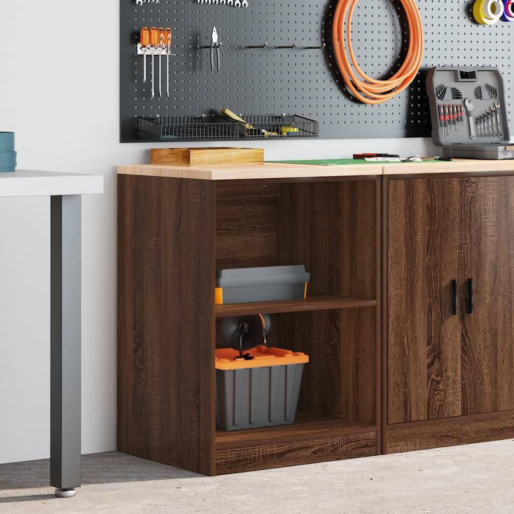 Garage Storage Cabinet Brown Oak 60x51x85 cm Solid Wood Pine