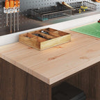 Garage Storage Cabinet Brown Oak 60x51x85 cm Solid Wood Pine