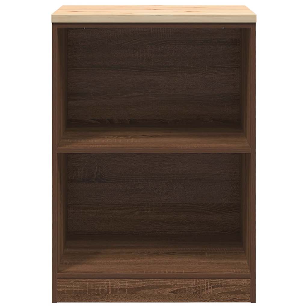 Garage Storage Cabinet Brown Oak 60x51x85 cm Solid Wood Pine