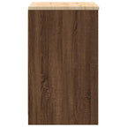 Garage Storage Cabinet Brown Oak 60x51x85 cm Solid Wood Pine