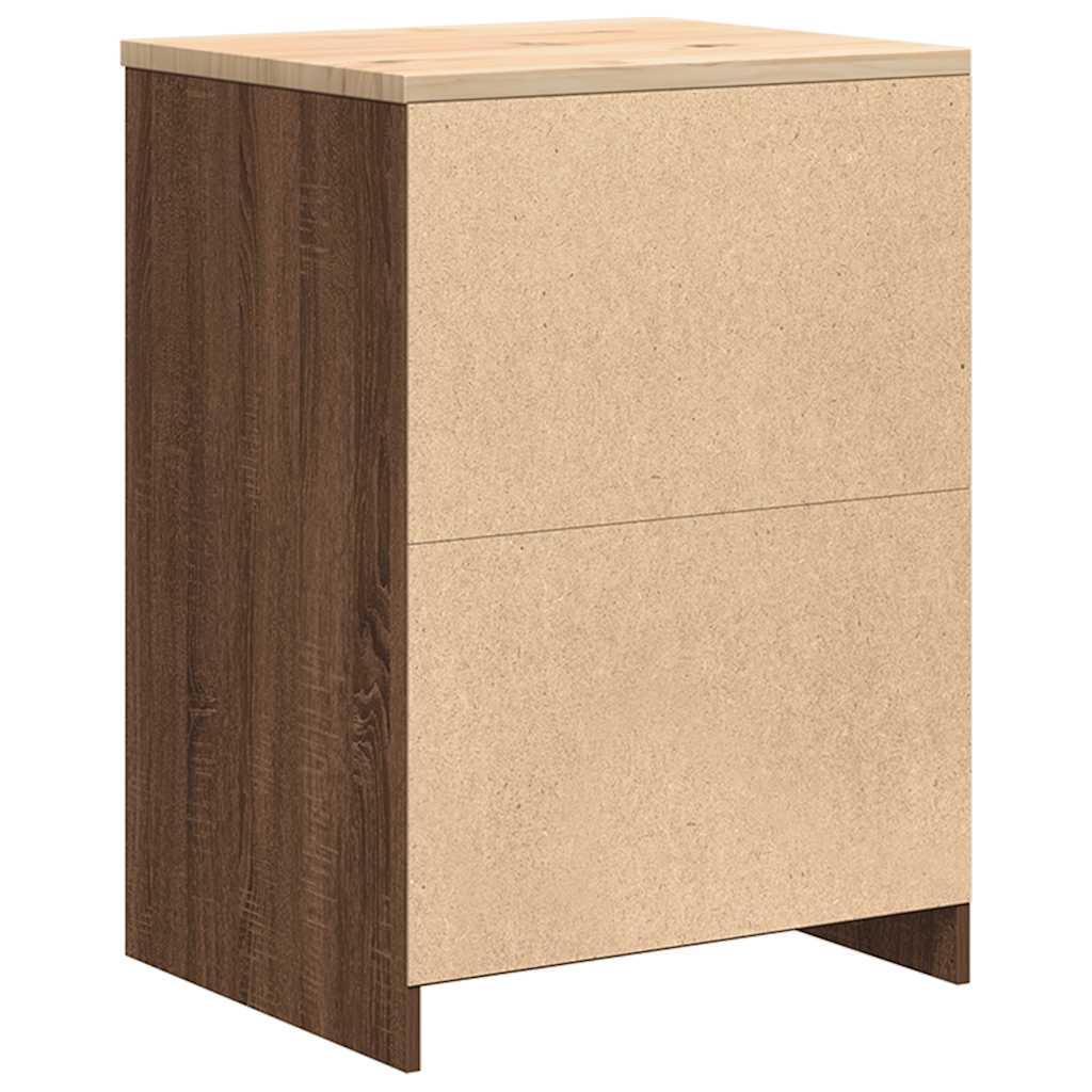 Garage Storage Cabinet Brown Oak 60x51x85 cm Solid Wood Pine