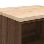 Garage Storage Cabinet Brown Oak 60x51x85 cm Solid Wood Pine