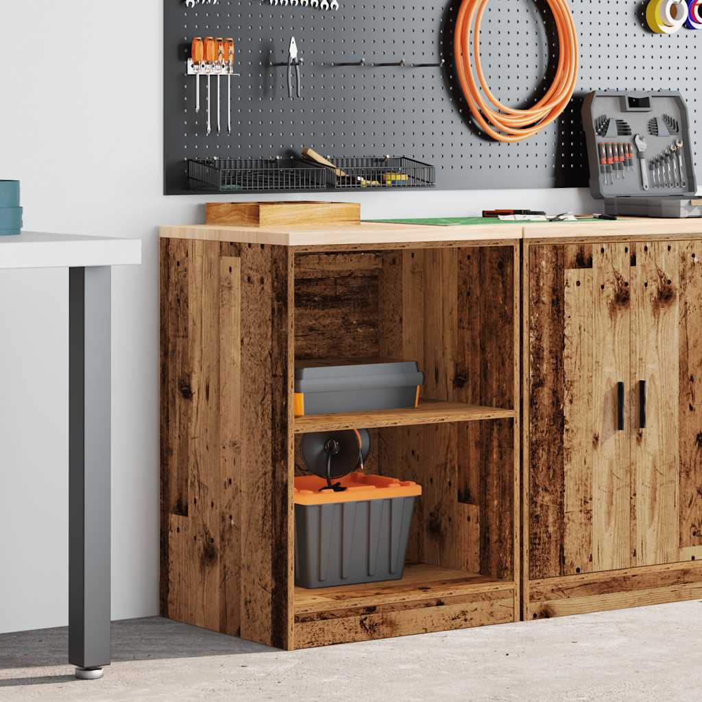 Garage Storage Cabinet Old Wood 60x51x85 cm Solid Wood Pine