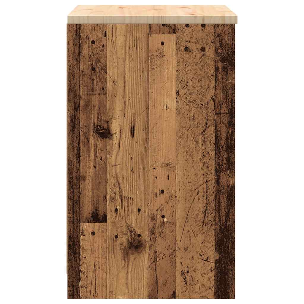 Garage Storage Cabinet Old Wood 60x51x85 cm Solid Wood Pine