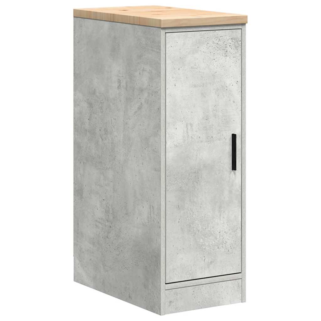 Garage Storage Cabinet Concrete Grey 30x51x85 cm Solid Wood Pine