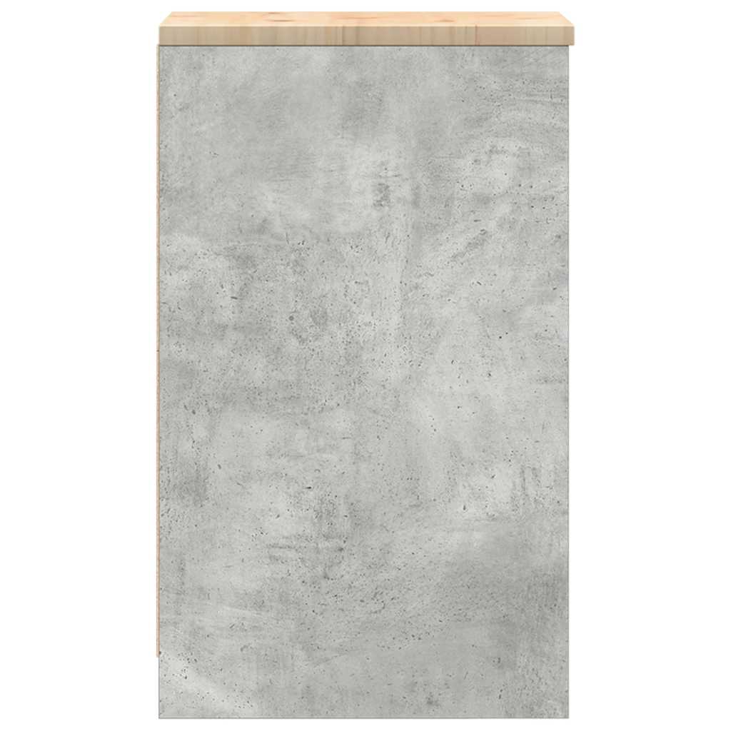 Garage Storage Cabinet Concrete Grey 30x51x85 cm Solid Wood Pine