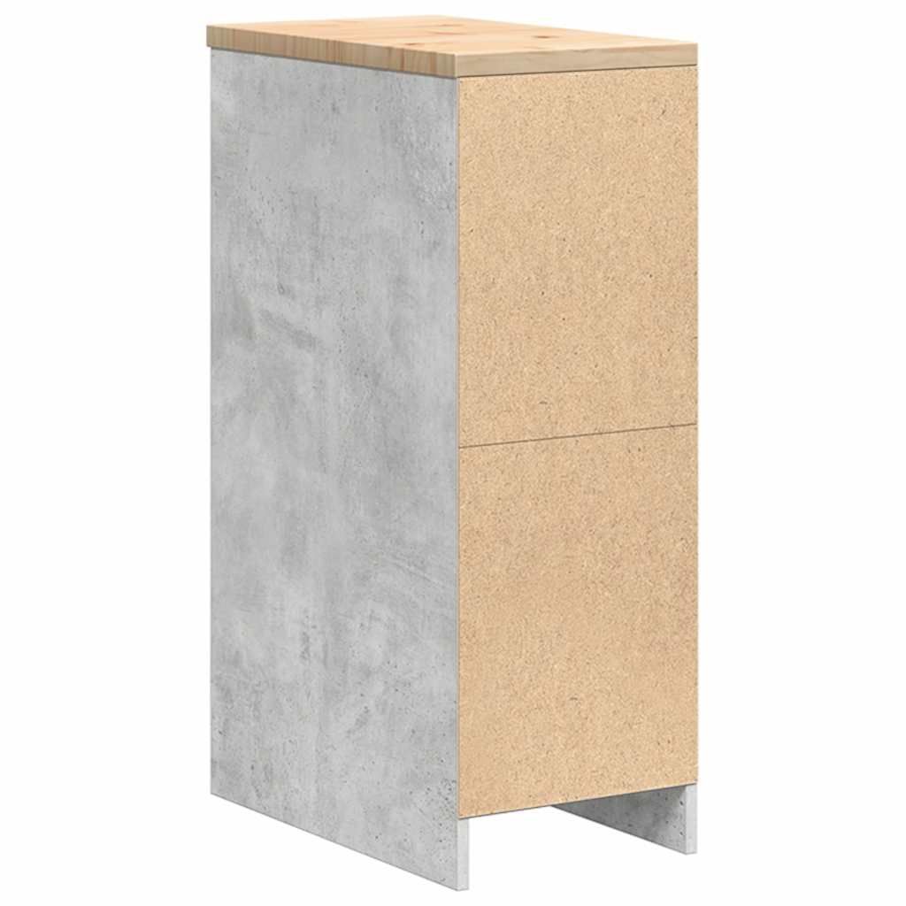 Garage Storage Cabinet Concrete Grey 30x51x85 cm Solid Wood Pine