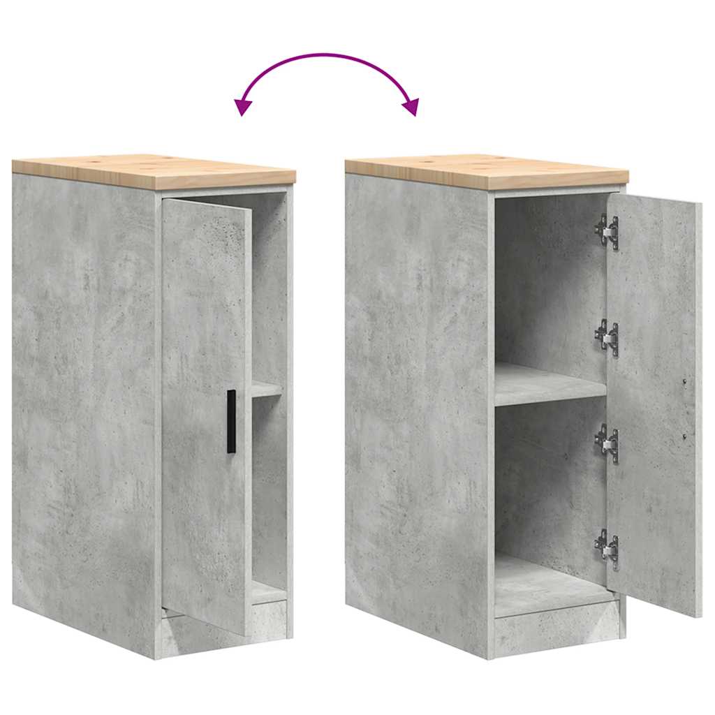 Garage Storage Cabinet Concrete Grey 30x51x85 cm Solid Wood Pine