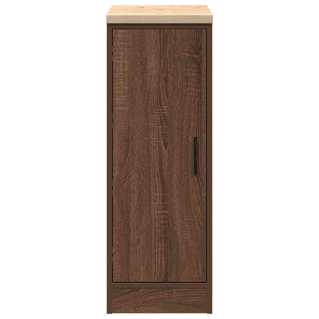 Garage Storage Cabinet Brown Oak 30x51x85 cm Solid Wood Pine