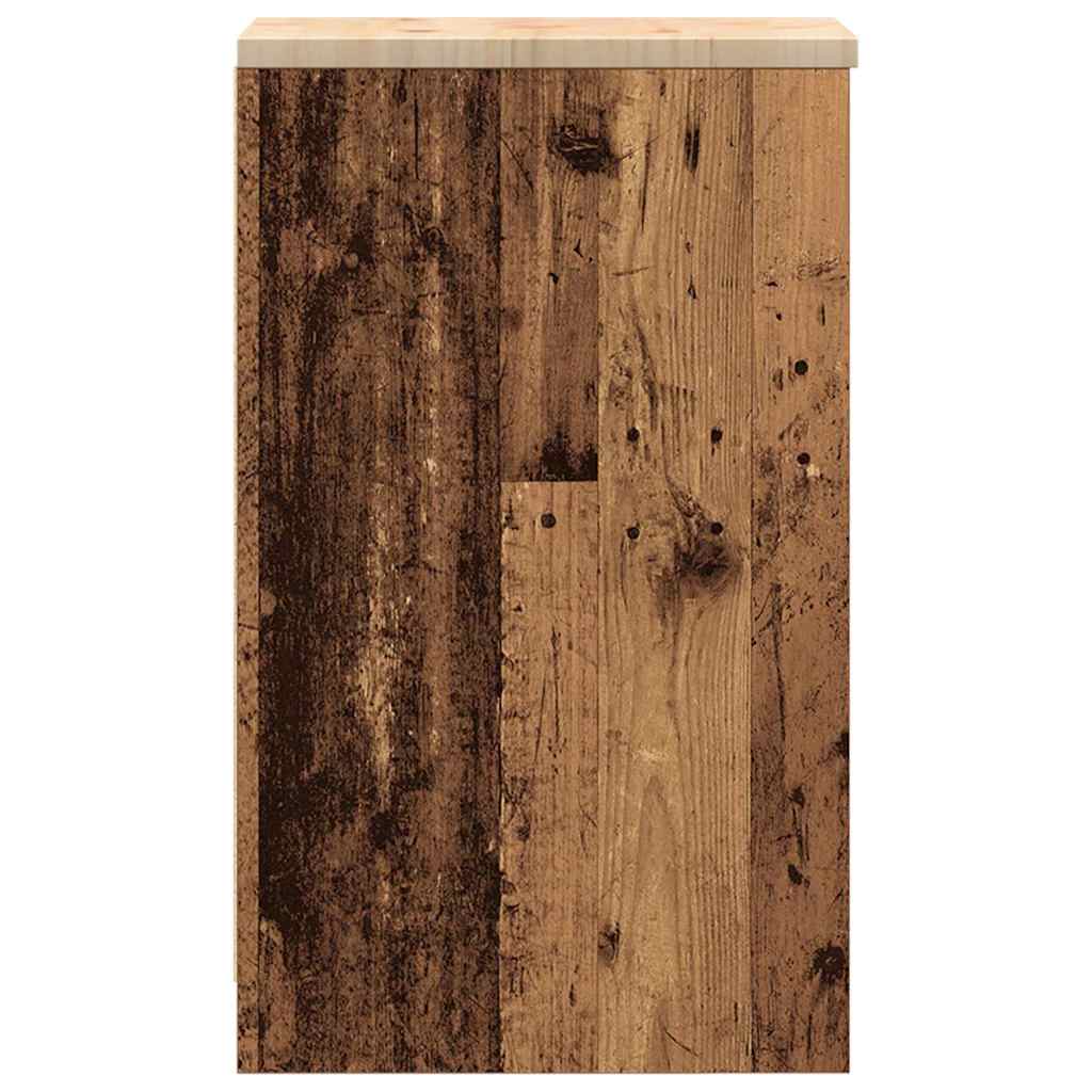 Garage Storage Cabinet Old Wood 30x51x85 cm Solid Wood Pine