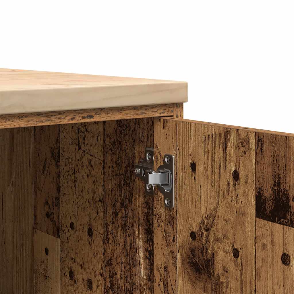 Garage Storage Cabinet Old Wood 30x51x85 cm Solid Wood Pine