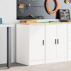 Garage Storage Cabinet White 40x51x85 cm Solid Wood Pine