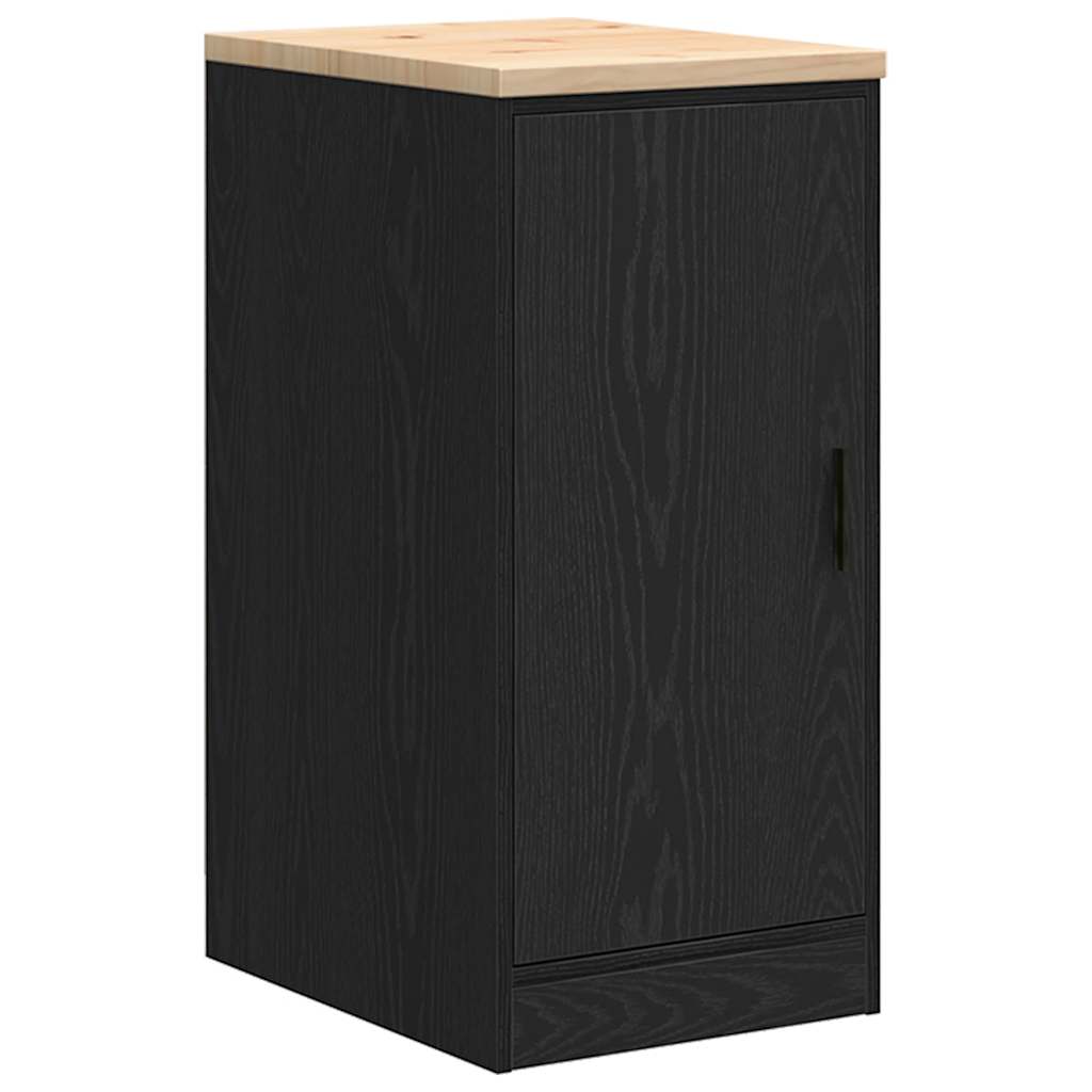 Garage Storage Cabinet Black 40x51x85 cm Solid Wood Pine