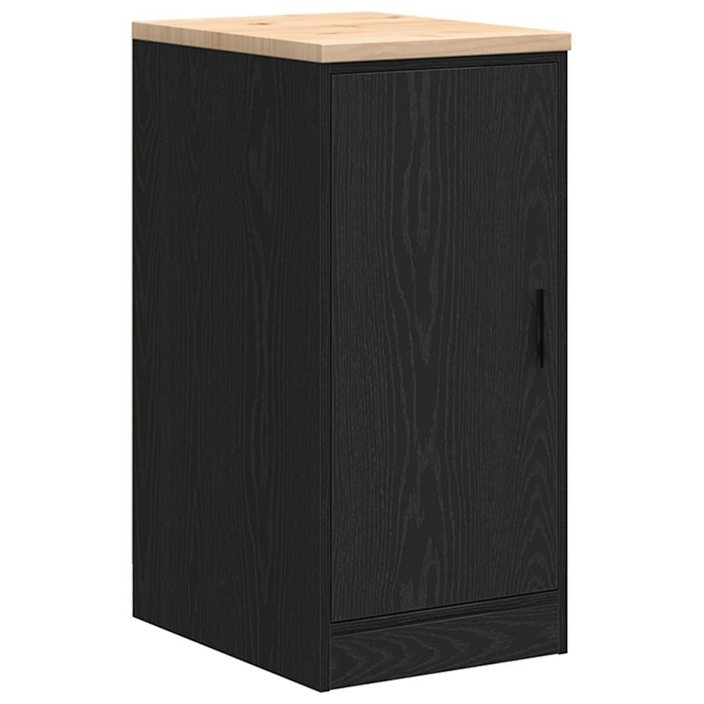 Garage Storage Cabinet Black 40x51x85 cm Solid Wood Pine