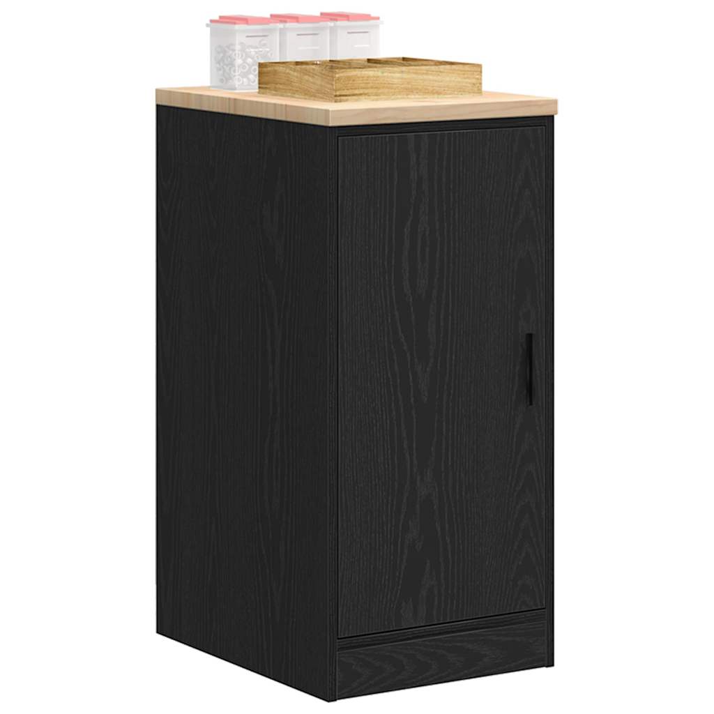Garage Storage Cabinet Black 40x51x85 cm Solid Wood Pine