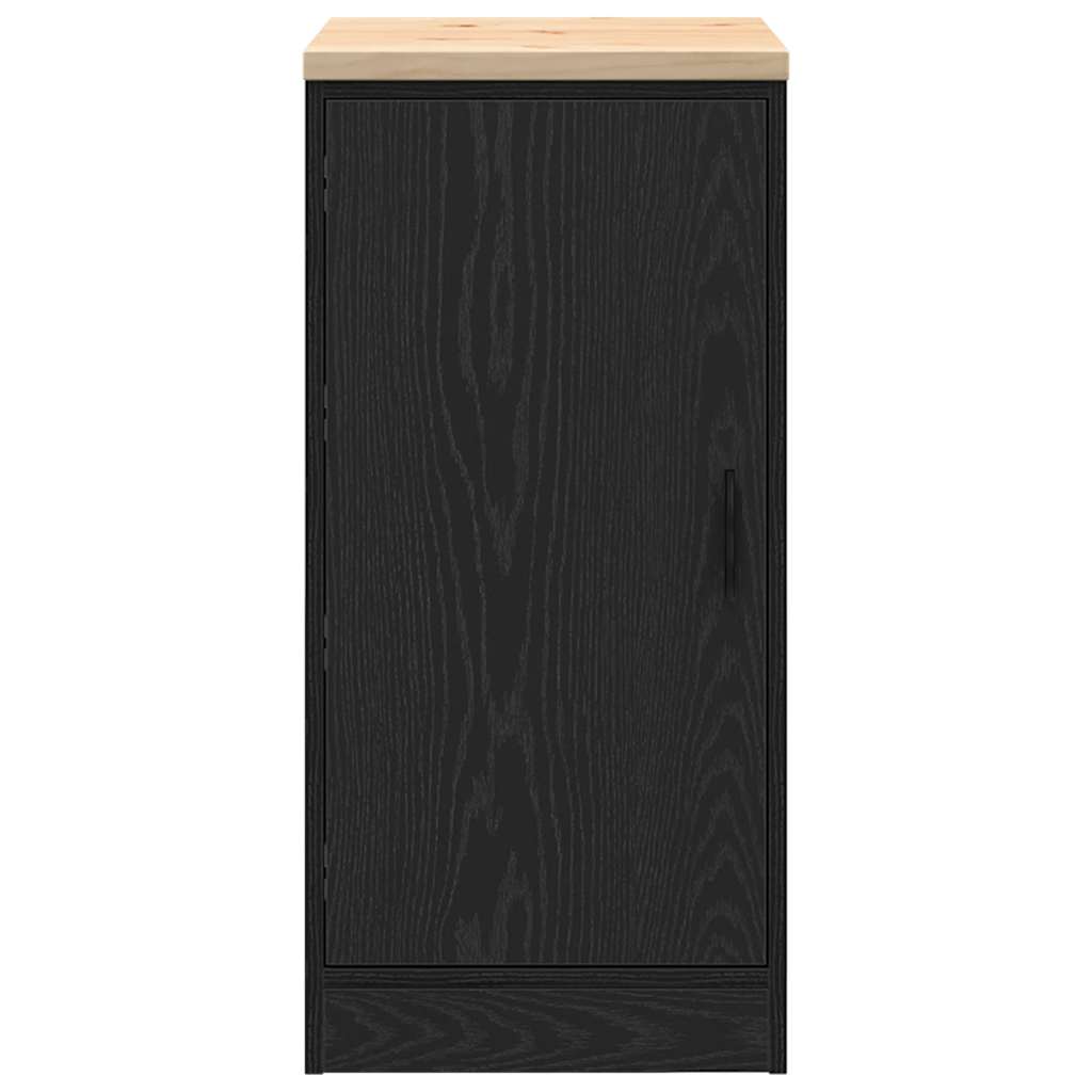 Garage Storage Cabinet Black 40x51x85 cm Solid Wood Pine